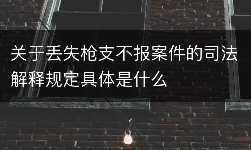 关于丢失枪支不报案件的司法解释规定具体是什么