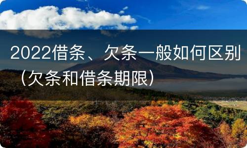2022借条、欠条一般如何区别（欠条和借条期限）