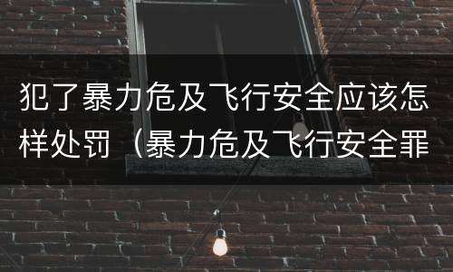 犯了暴力危及飞行安全应该怎样处罚（暴力危及飞行安全罪）