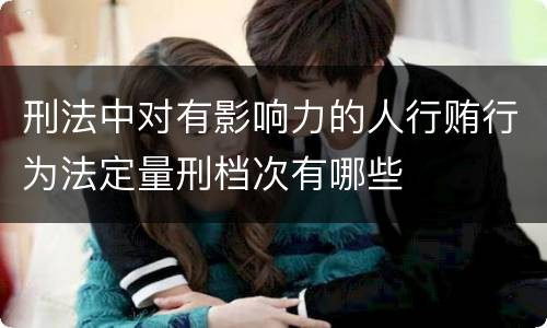 刑法中对有影响力的人行贿行为法定量刑档次有哪些
