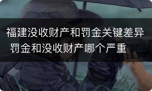福建没收财产和罚金关键差异 罚金和没收财产哪个严重