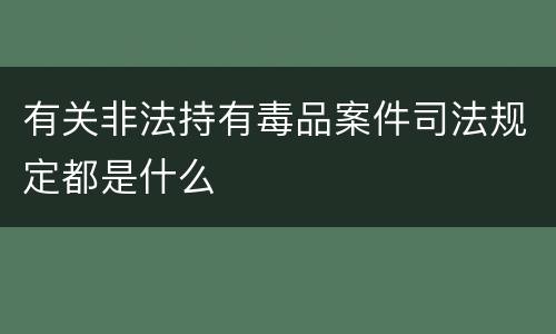 有关非法持有毒品案件司法规定都是什么