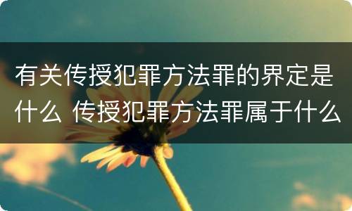 有关传授犯罪方法罪的界定是什么 传授犯罪方法罪属于什么