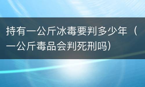 持有一公斤冰毒要判多少年（一公斤毒品会判死刑吗）