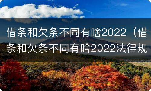 借条和欠条不同有啥2022（借条和欠条不同有啥2022法律规定）