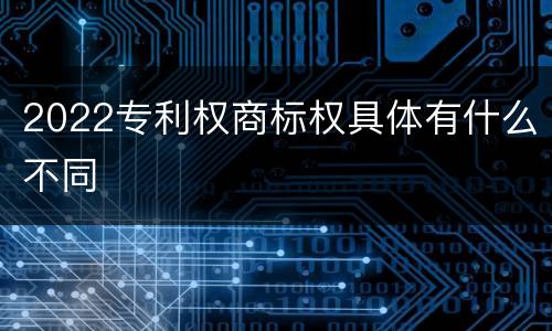 2022专利权商标权具体有什么不同