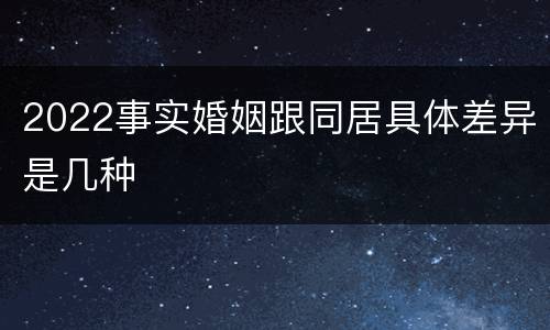2022事实婚姻跟同居具体差异是几种