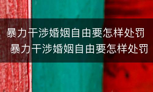 暴力干涉婚姻自由要怎样处罚 暴力干涉婚姻自由要怎样处罚他