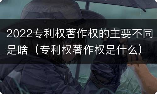 2022专利权著作权的主要不同是啥（专利权著作权是什么）
