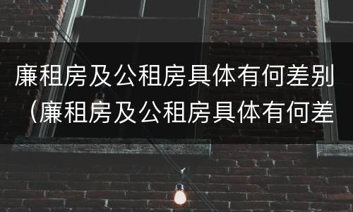 廉租房及公租房具体有何差别（廉租房及公租房具体有何差别和联系）