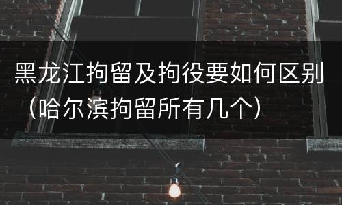 黑龙江拘留及拘役要如何区别（哈尔滨拘留所有几个）