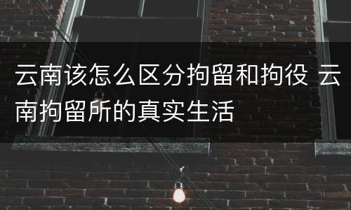 云南该怎么区分拘留和拘役 云南拘留所的真实生活