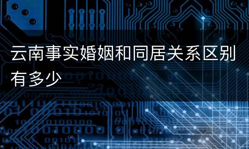 云南事实婚姻和同居关系区别有多少