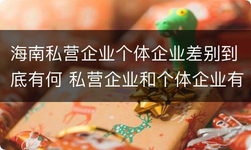海南私营企业个体企业差别到底有何 私营企业和个体企业有什么区别