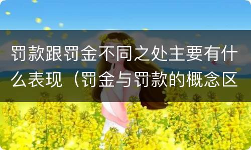 罚款跟罚金不同之处主要有什么表现（罚金与罚款的概念区别和联系）