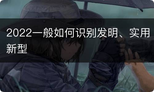 2022一般如何识别发明、实用新型