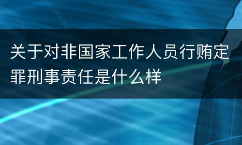 关于对非国家工作人员行贿定罪刑事责任是什么样