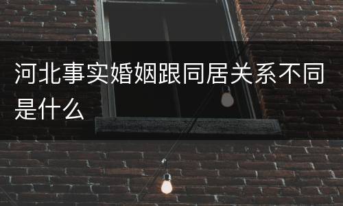 河北事实婚姻跟同居关系不同是什么