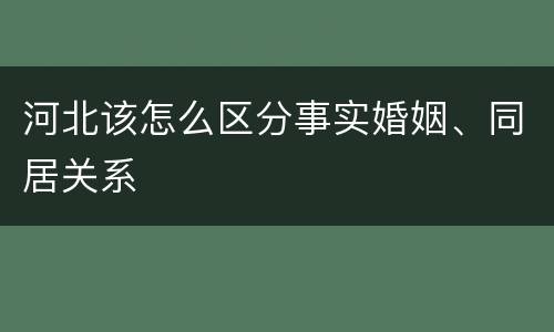 河北该怎么区分事实婚姻、同居关系