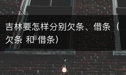 吉林要怎样分别欠条、借条（欠条 和 借条）