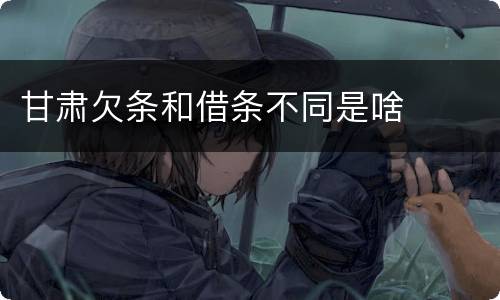 甘肃欠条和借条不同是啥