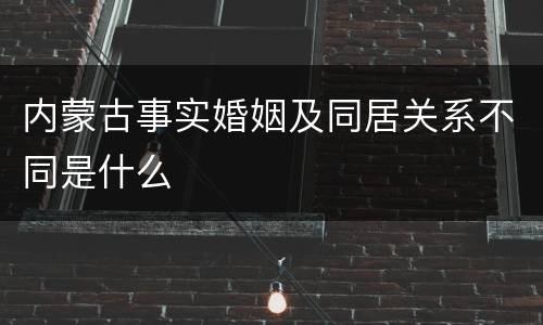 内蒙古事实婚姻及同居关系不同是什么