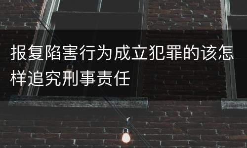 报复陷害行为成立犯罪的该怎样追究刑事责任