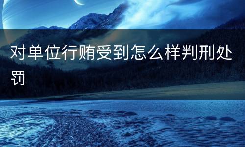 对单位行贿受到怎么样判刑处罚