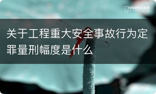 关于工程重大安全事故行为定罪量刑幅度是什么
