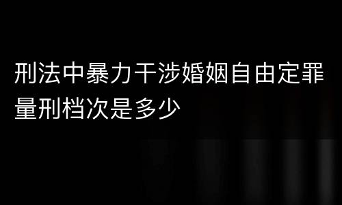 刑法中暴力干涉婚姻自由定罪量刑档次是多少