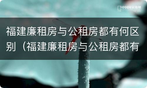 福建廉租房与公租房都有何区别（福建廉租房与公租房都有何区别和优势）