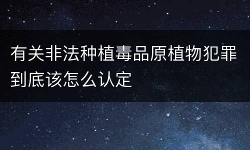 有关非法种植毒品原植物犯罪到底该怎么认定