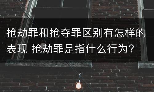 抢劫罪和抢夺罪区别有怎样的表现 抢劫罪是指什么行为?