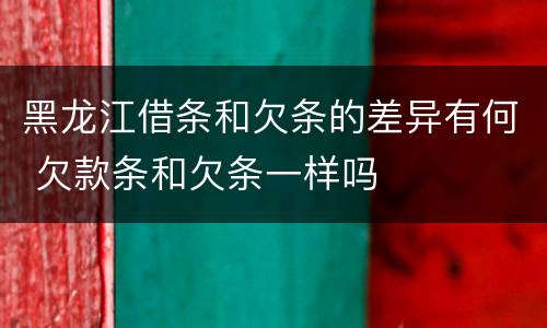 黑龙江借条和欠条的差异有何 欠款条和欠条一样吗