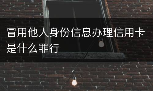 冒用他人身份信息办理信用卡是什么罪行