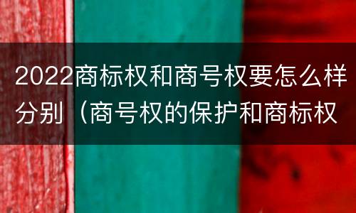 2022商标权和商号权要怎么样分别（商号权的保护和商标权的保护一样是全国性范围的）