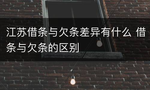 江苏借条与欠条差异有什么 借条与欠条的区别