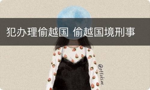 犯办理偷越国 偷越国境刑事