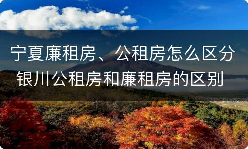 宁夏廉租房、公租房怎么区分 银川公租房和廉租房的区别