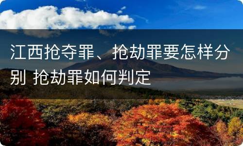 江西抢夺罪、抢劫罪要怎样分别 抢劫罪如何判定