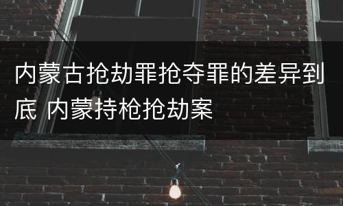 内蒙古抢劫罪抢夺罪的差异到底 内蒙持枪抢劫案