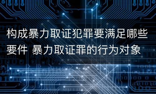 构成暴力取证犯罪要满足哪些要件 暴力取证罪的行为对象
