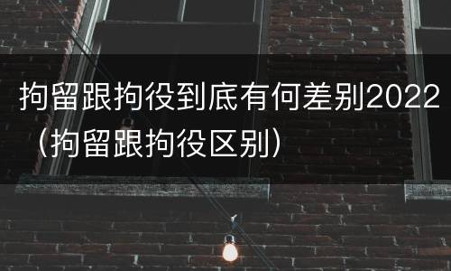 拘留跟拘役到底有何差别2022（拘留跟拘役区别）