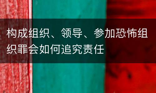 构成组织、领导、参加恐怖组织罪会如何追究责任