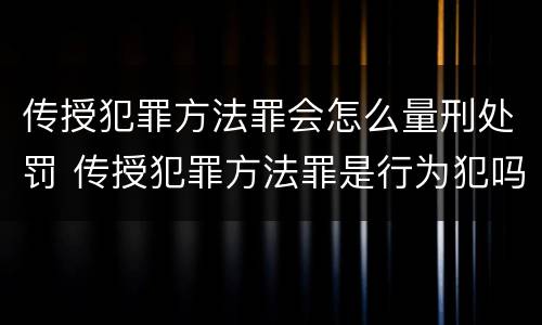 传授犯罪方法罪会怎么量刑处罚 传授犯罪方法罪是行为犯吗