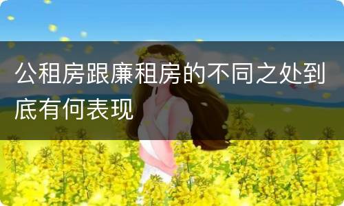 公租房跟廉租房的不同之处到底有何表现