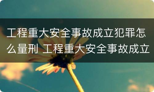 工程重大安全事故成立犯罪怎么量刑 工程重大安全事故成立犯罪怎么量刑的