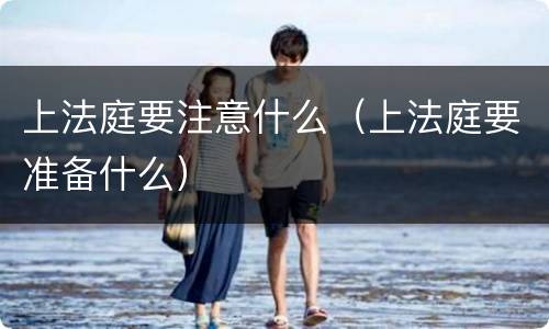 上法庭要注意什么（上法庭要准备什么）