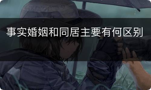 事实婚姻和同居主要有何区别