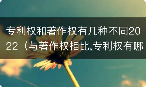 专利权和著作权有几种不同2022（与著作权相比,专利权有哪些特征）